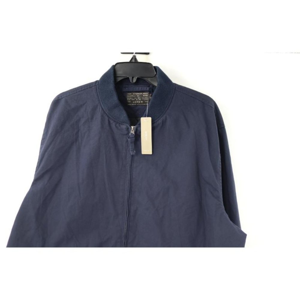 NWT J. Crew Bomber Jacket Mens Size XL Everyday Band Neck Full Zip Navy Blue - Picture 2 of 11